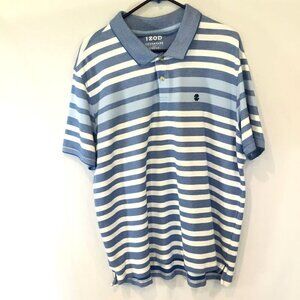 Izod Advantage Performance Natural Stretch Men's 2 Button Striped Polo Size XXL